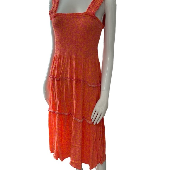 Vero Moda Orange Pink One Shoulder Sundress - Picture 4 of 8